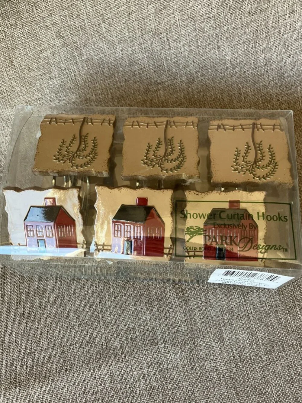 12PC Set Shower Curtain Hooks by Park Design, Homestead Shower Curtain Hooks NIB